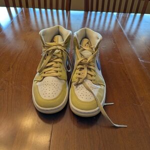 Jordan High-Top Sneakers in Yellow, White & Navy